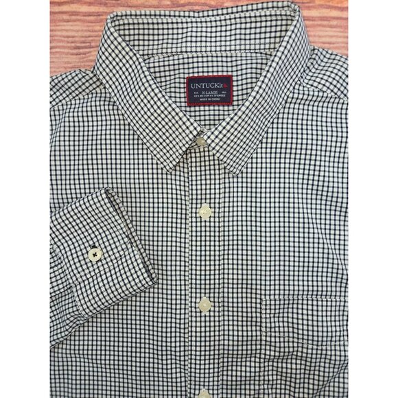 Untuckit Mens Checkered Nylon/Spandex BPerformace Shirt XL - Picture 4 of 6